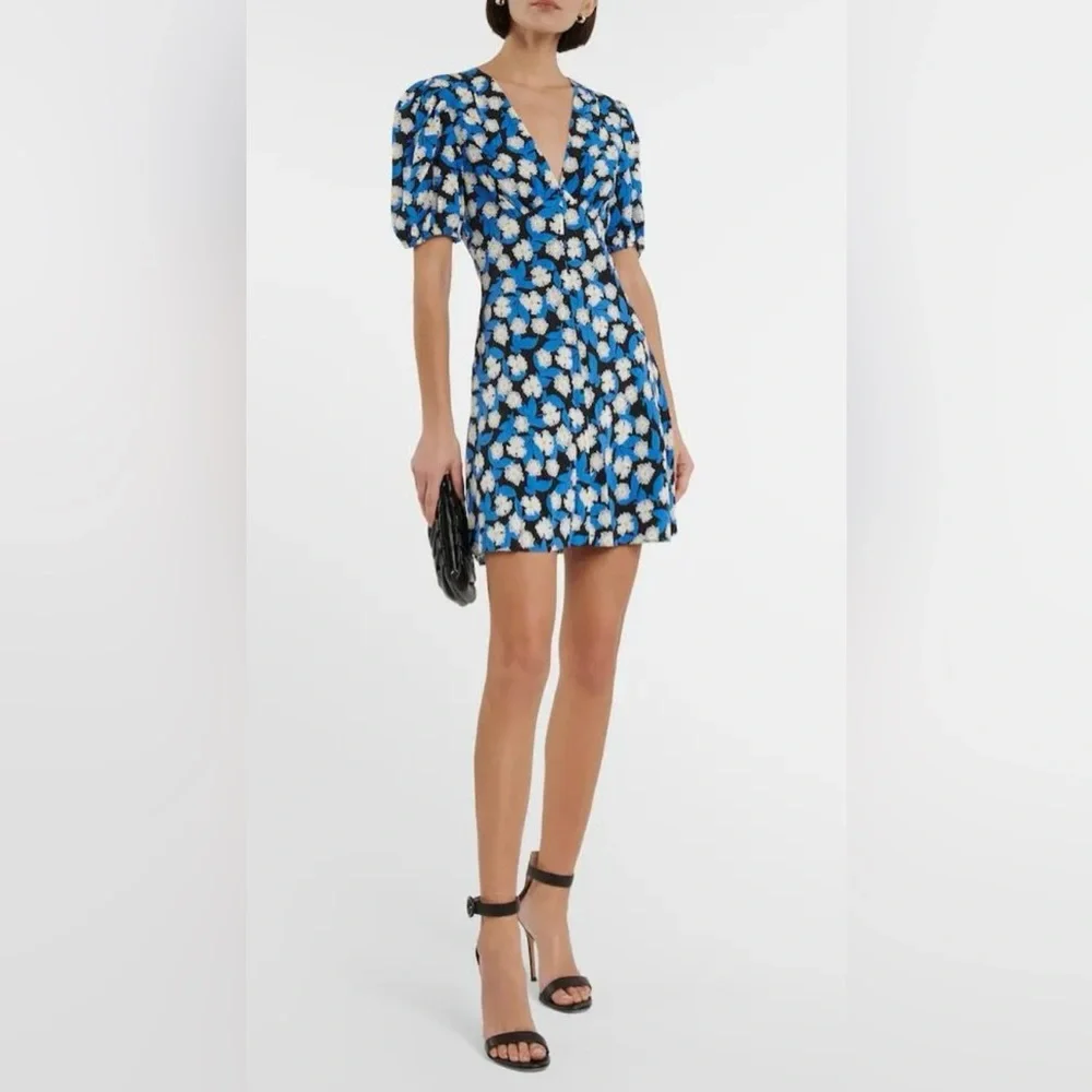 🆕🔖 Staud ✨ Mini Milla Dress ✨White Acid Floral Print ✨ Size 14 ✨ NWT!! - Picture 3 of 14